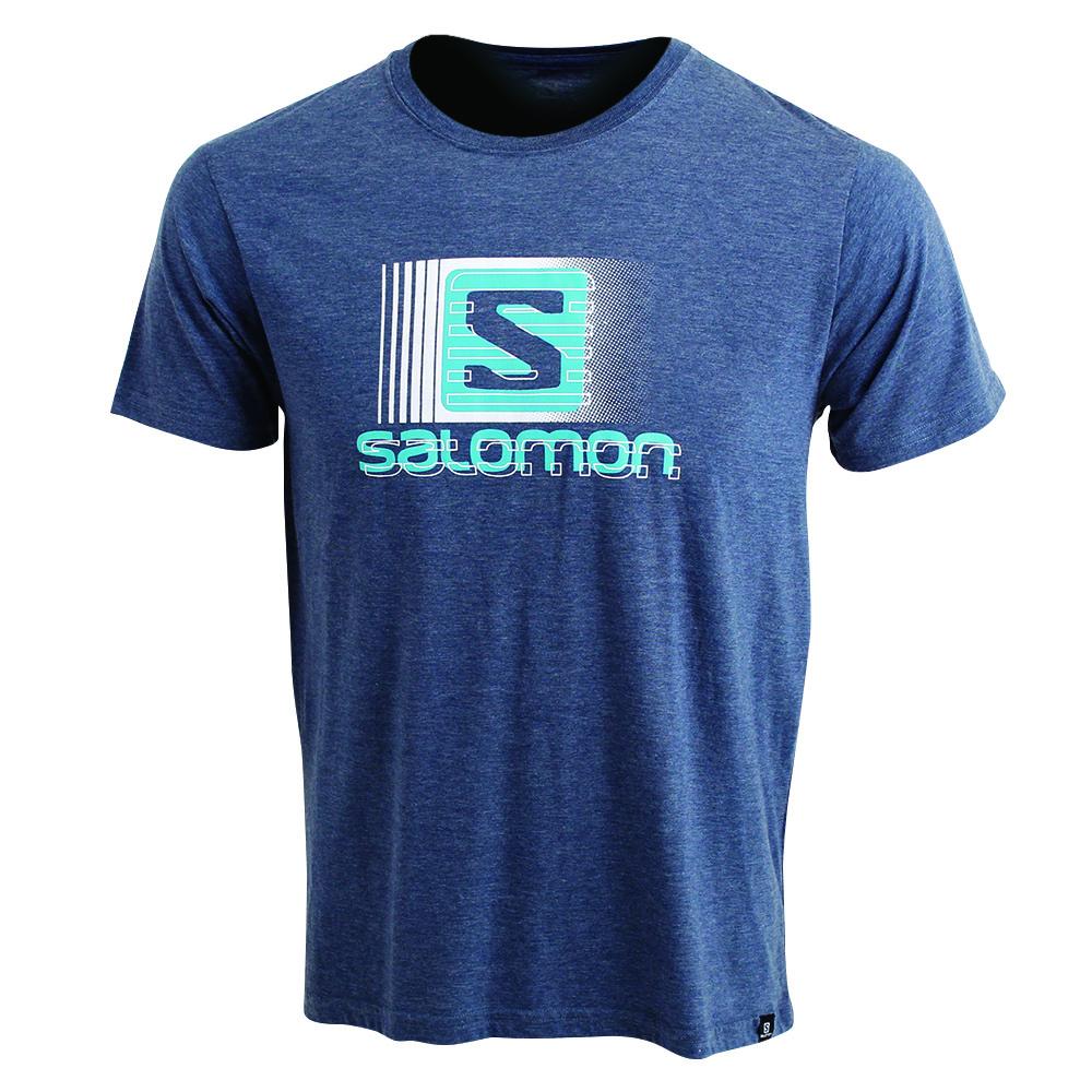 Salomon Singapore Mens T-shirts - FLASHBACK SS M Dark Denim | 16504-JRIY